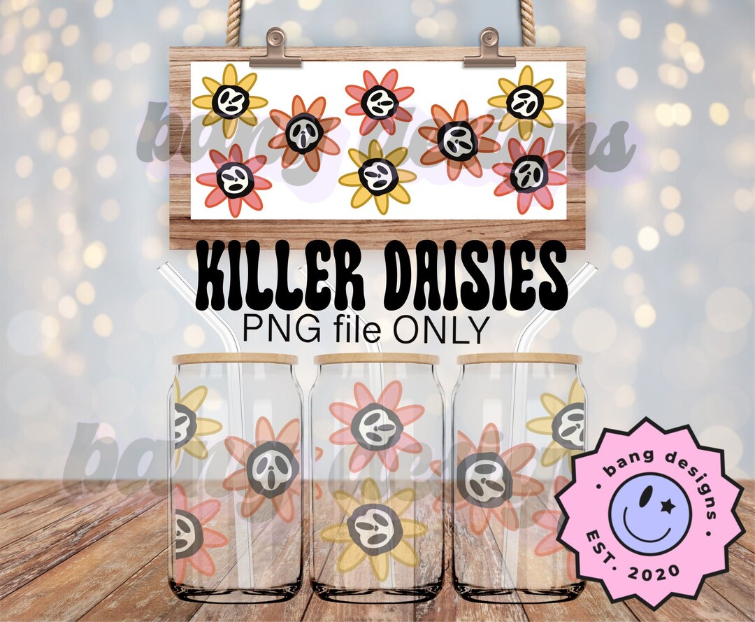 Killer Daisies PNG File Ghostie Face Graphics Horror Movie Etsy