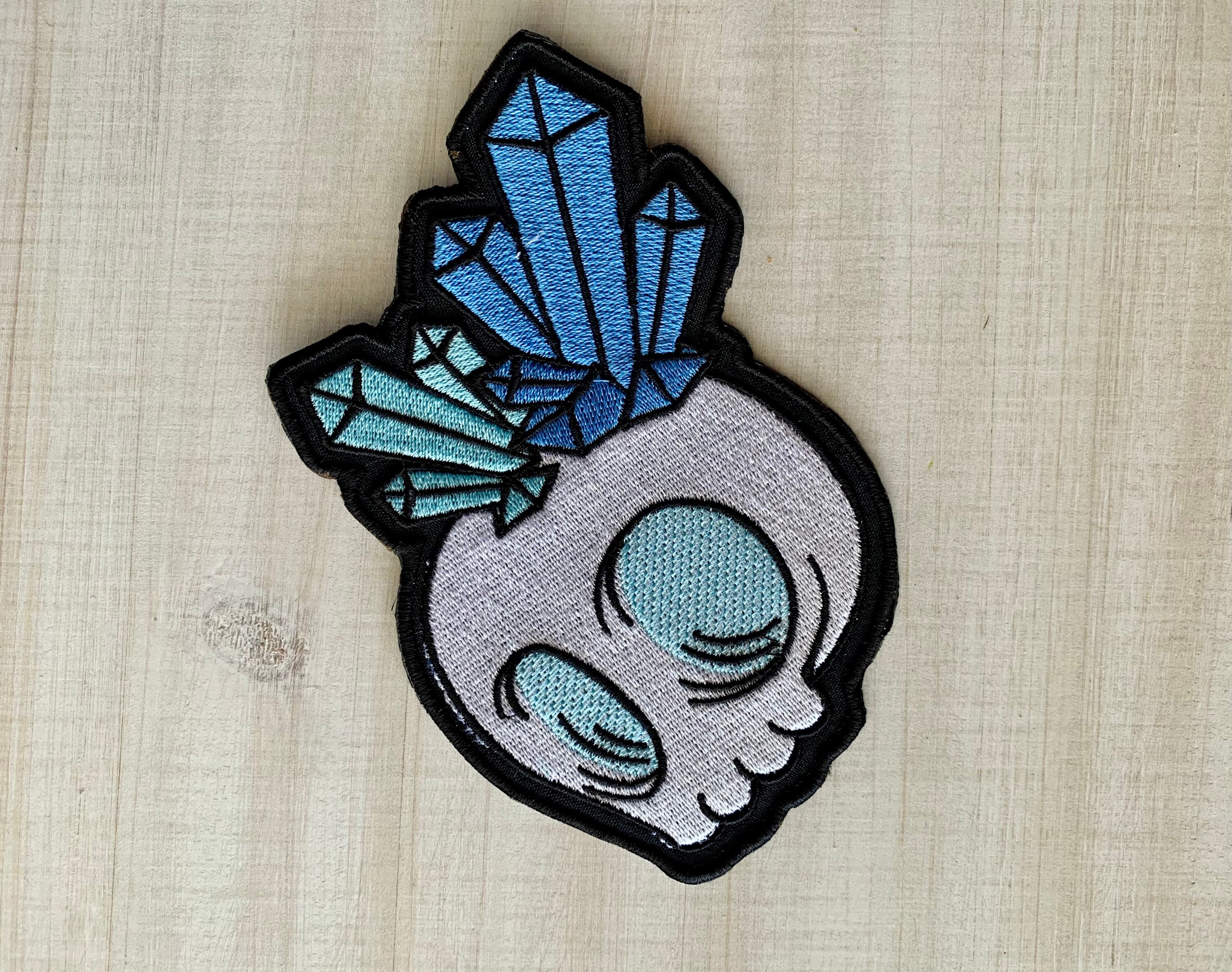 Decorative Iron On Patch Skull with Crystals Iron On Patch Etsy