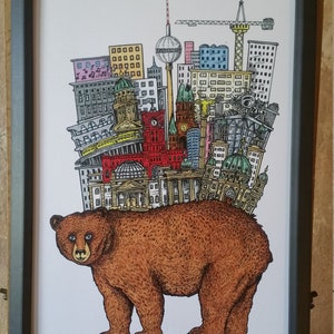 Impression d’art couleur Berlin Bear Back
