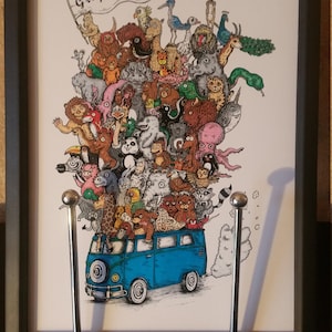 Color Art Print Berlin Animal Bus