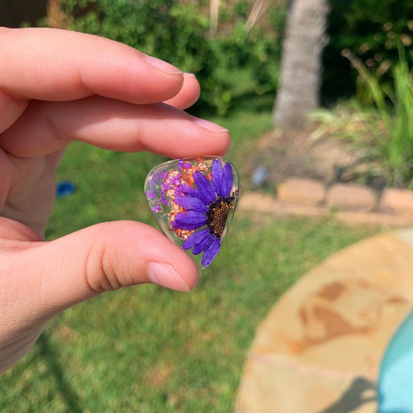 Custom Resin Flower Guitar Picks Guitar Picks Music Etsy