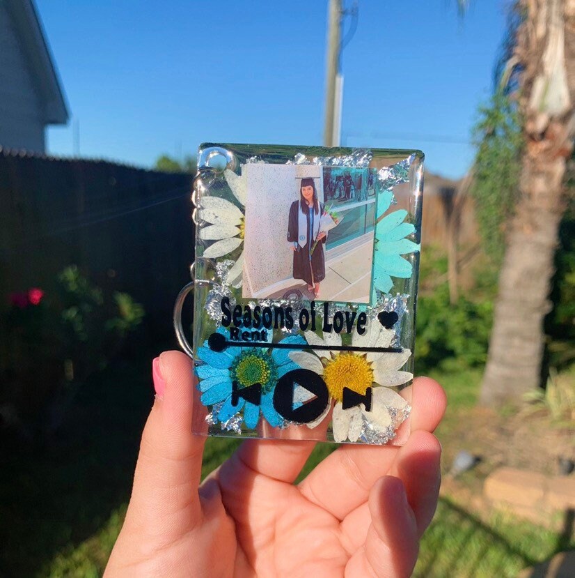 Album Cover Keychain Resin Flower Album Keychains Custom | Etsy