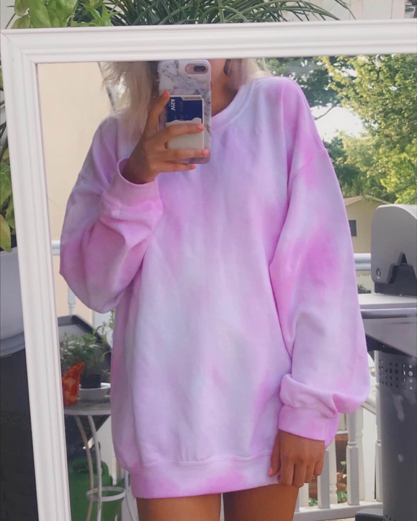 pink tie dye sweatshirt