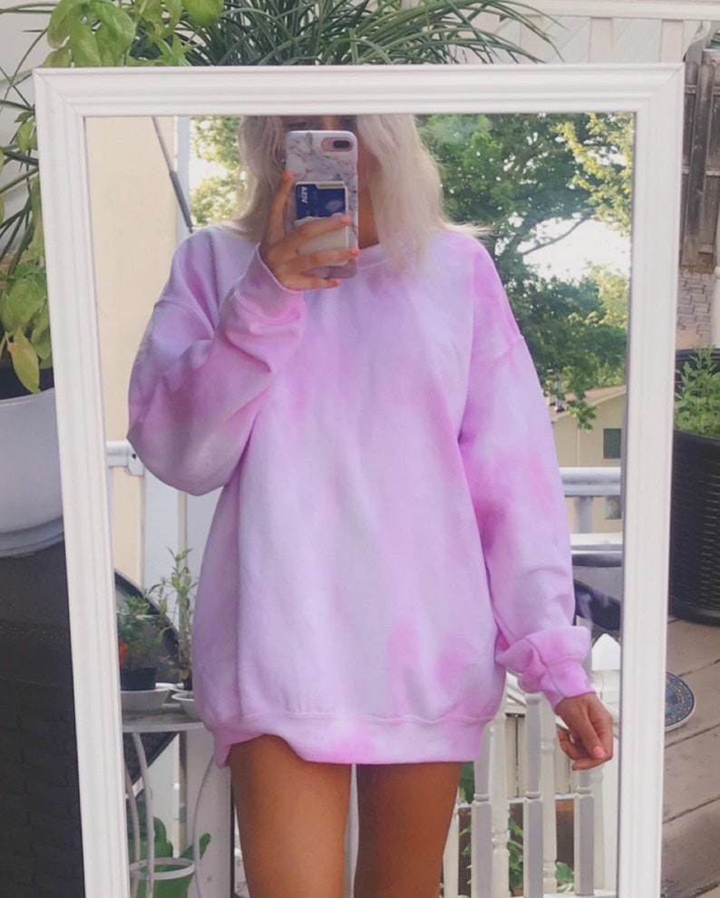 Light Pink Tie Dye Crewneck Sweatshirt Valentine's Gifts Etsy