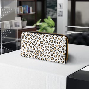 Schicke Leopardenmuster-Reißverschluss-Mappe, stilvolle Clutch für Frauen, moderne Geldbörse, alltägliches Accessoire, Tierdruck-Geschenke, Modestatement