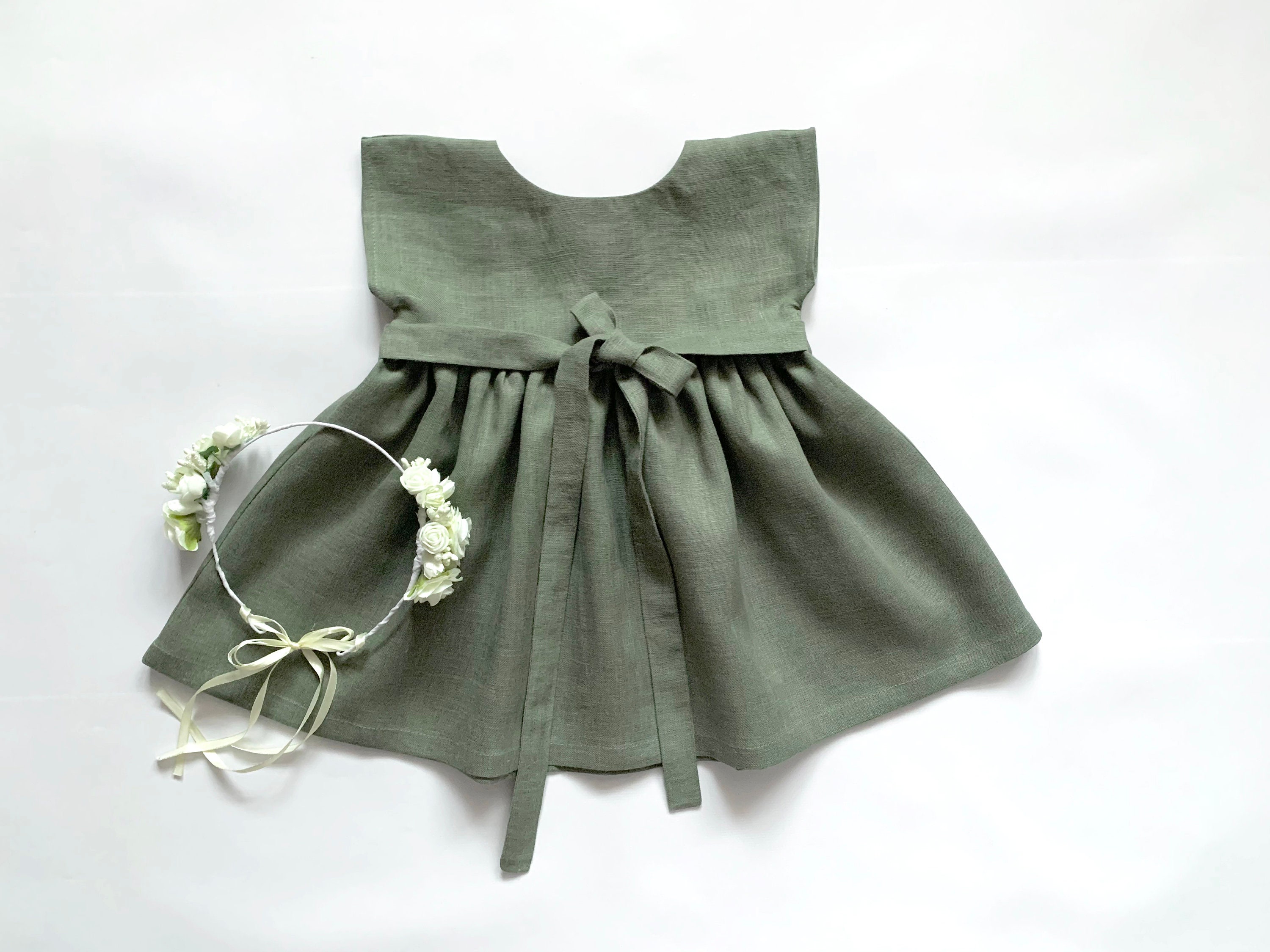 Crema Toddler Dress Linen Clothing Girls White Linen Dress Etsy