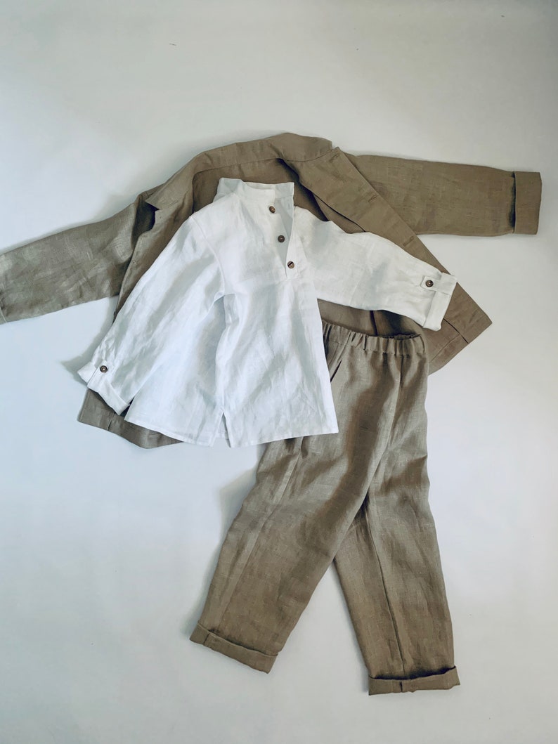 White Linen Shirt Long Sleeve Linen Shirt Toddler Boy Shirt Etsy