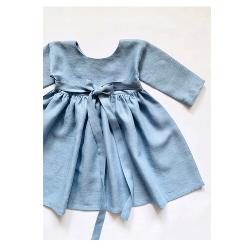 Dusty Blue Dress Flower Girl Dress Birthday Dress Toddler Etsy