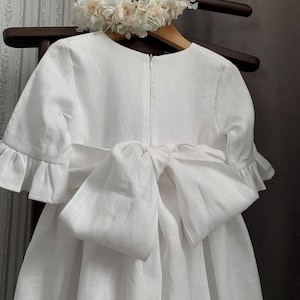 Classic Flower Girl Dress, Royal Wedding Girl Dress, Occasion White Dress Sleeve, French Style Flower Girl Dress