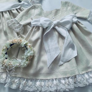 Linen Flower Girl Dress, Ivory Flower Girl Dress, Boho Flower Girl Dress, Communion Linen Dress, Gifts For Girls