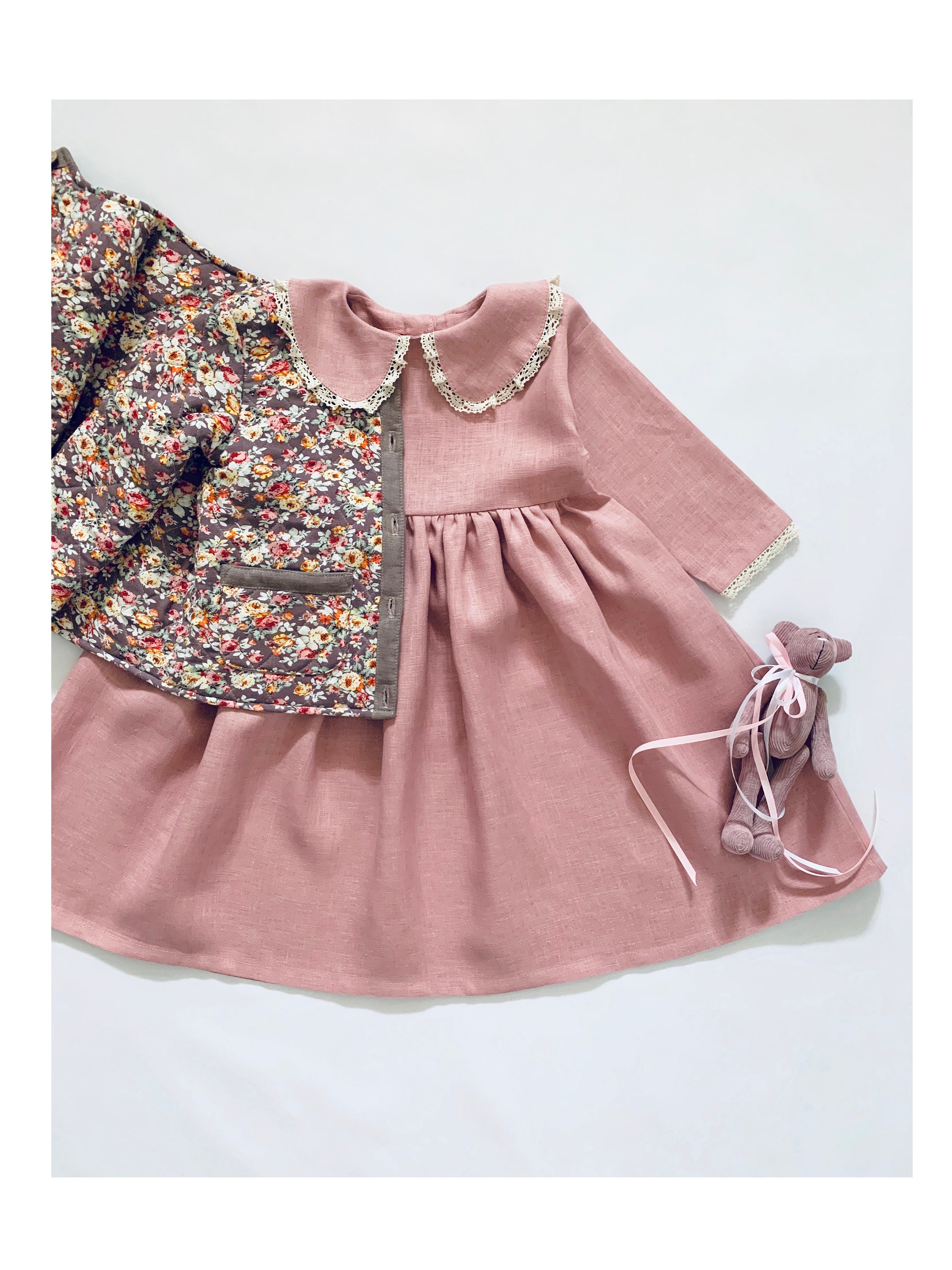Linen Baby Coat With Pockets Organic Kids Cloth Autumn Coat | Etsy