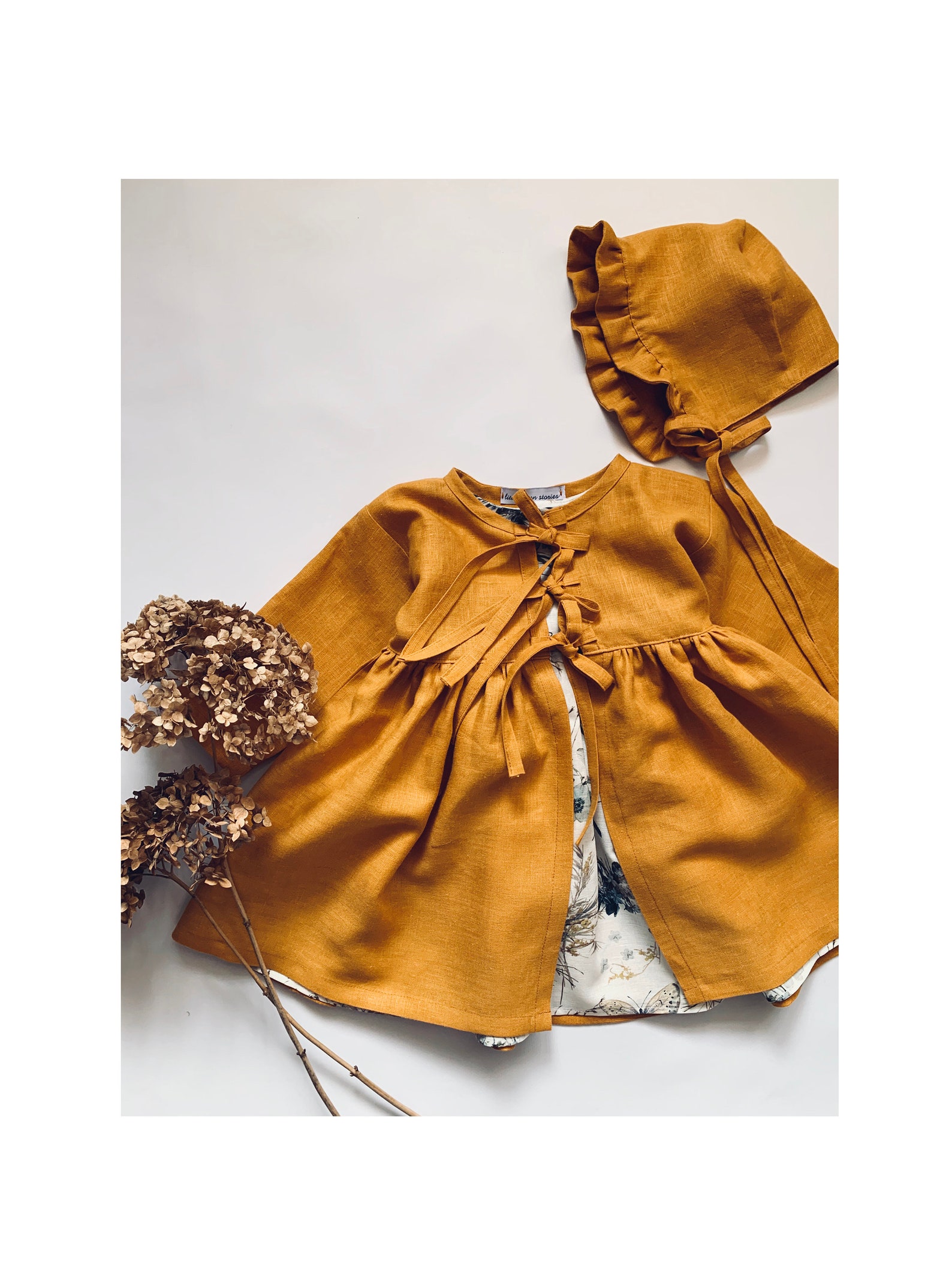 Linen Girls Wrap Dress Baby Coat Girls Trench Toddler Linen Etsy