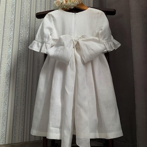 Bridesmaide White Girl Dress, Royal Wedding Girl Dress, Occasion White Dress Sleeve, French Style Flower Girl Dress
