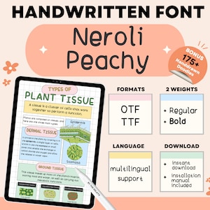 Digital Planner Font Neat Handwritten Font For Bullet Journal and Note Taking GoodNotes Font Study Note Font Neat Handcraft Font Handwriting