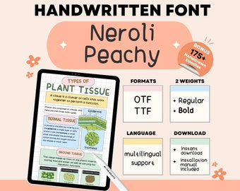 Digital Planner Font Neat Handwritten Font For Bullet Journal and Note Taking GoodNotes Font Study Note Font Neat Handcraft Font Handwriting