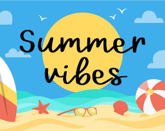 Sommer Kalligraphie Schriftart Handschrift Schriftart Handgeschriebene Schriftart Script Schriftart Handlettered Schriftart für Cricut Schriftart Procreate Schriftart Handwerksschrift kommerzielle