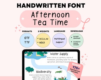 Sauber gedruckte Schrift Schüler Handgeschriebene Schrift Für Planer und Notizen Digitale Schrift GoodNotes Notability Schrift Handgefertigte Schrift Niedliche Einfache Schrift