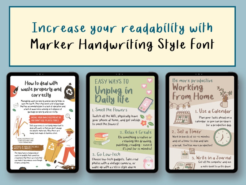 Student Handwritten Font Neat Handwritten Font for Digital Note Taking ...
