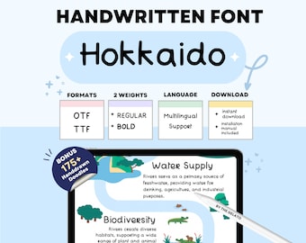 Handwritten Font for Digital Planner Neat Study Notes Font Bullet Journaling Font GoodNotes Handwriting Font Notability iPad Font Realistic