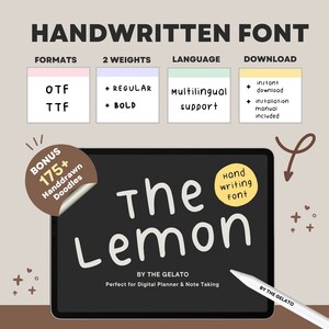 Realistic Handwritten Font Neat Handwriting Font for Digital Planner and Note Taking Journal Font Student Planner Font Clean Goodnotes Font