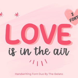 Font Duo Handlettering Monoline Cricut Font Cute Cursive Font Modern Font Duo Canva Font Pairing Valentine Font Duo Handwriting Font Bundle