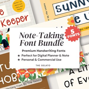 Note Taking Font Bundle GoodNotes Font Bundle Neat Handwritten Notability Font Digital Planner Font Procreate Font iPad Handwriting Font
