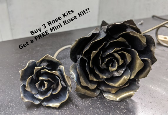 TWO Large metal Roses, flowers for crafts, jewelry