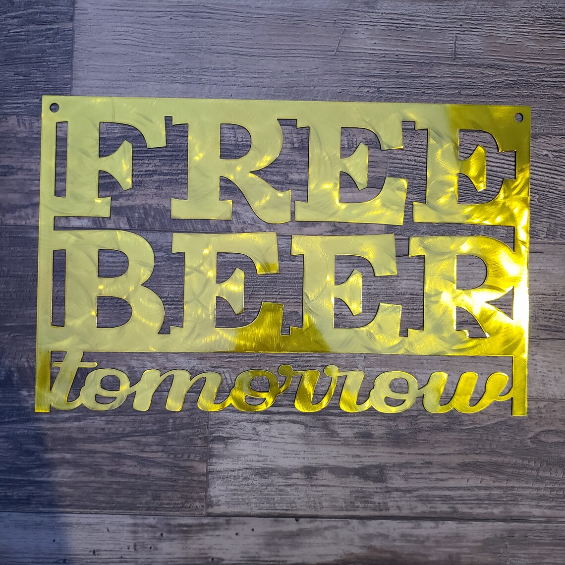 FREE BEER // Wall Art // Metal Sign Decor Etsy