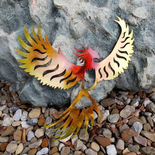 Burning Phoenix // Wall Art // Metal Sign Decor Etsy