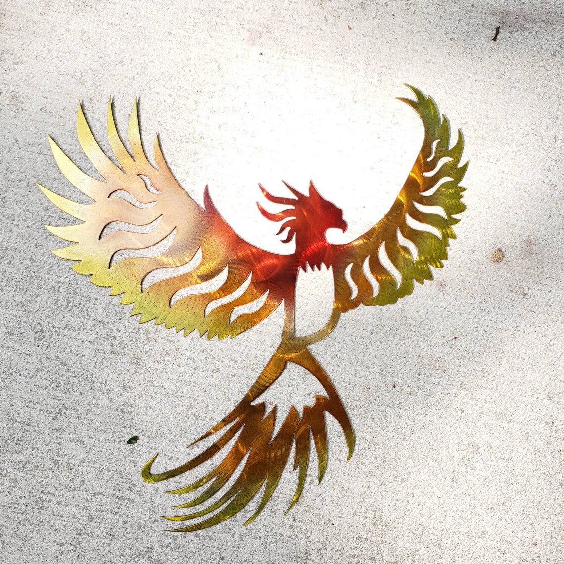 Burning Phoenix // Wall Art // Metal Sign Decor Etsy