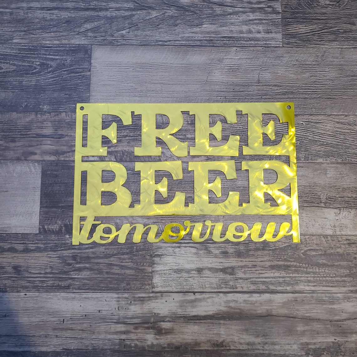 FREE BEER // Wall Art // Metal Sign Decor Etsy
