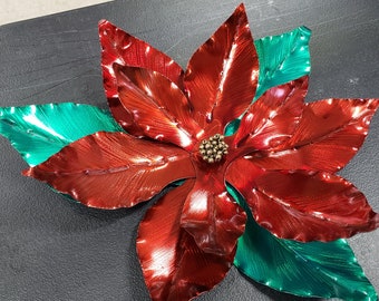 Kit de flor de pascua de metal DIY // Arte de metal 3D DIY