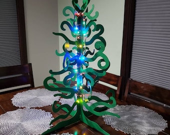 Escultura de árbol de metal 3D DIY // Sin soldadura // Kit de arte de metal DIY // Árbol navideño caprichoso