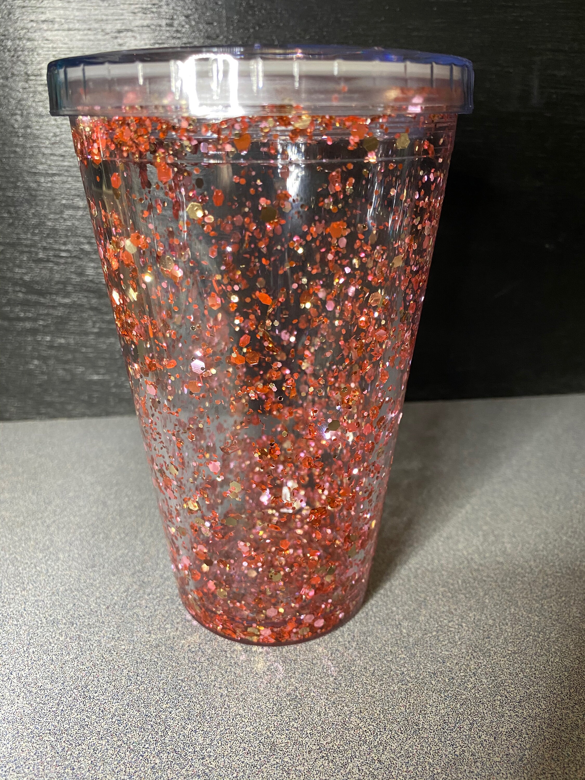Glitter Snow Globe Tumbler with Straw Etsy