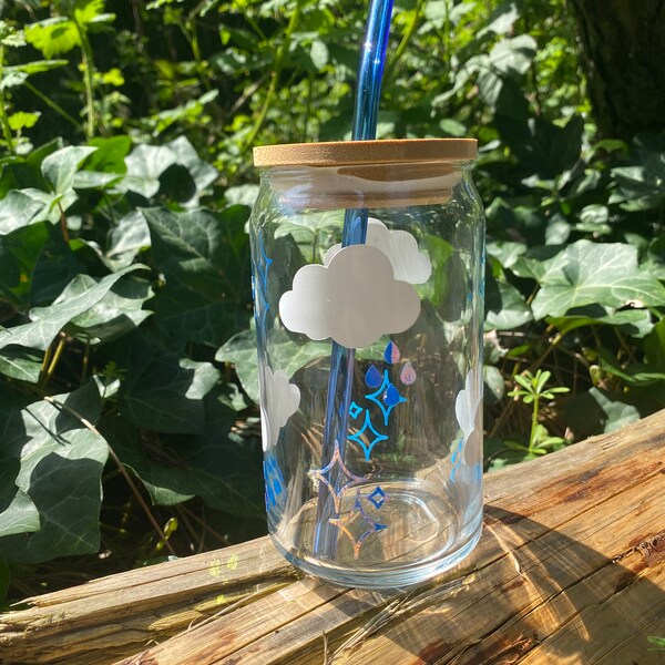 Iridescent Rainy Cloud Glass Cup