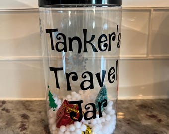 Elf Travel Jar, Plastic Container for Safe Travels, Christmas, Elf Transport, Personalized, Elf Carry, Christmas Shenanigans, Santas Helper