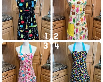 Fun Cooking Aprons, Cappuccino Apron, Sewing, Kitchen Apron, Over the Neck Apron, Cooking, READY TO SHIP, Gift