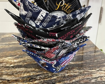 Sports/ Military Microwave Bowl Cozy, Football Soup Bowl Hot pads, Ice Cream bowl Cozy, Soup Bowl Cozy, baseball, college, housewarming gift