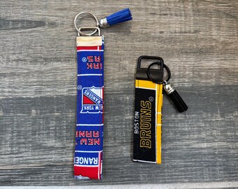 NHL Wristlet Keychains, Blackhawks, Key Fob, Wristlet, Mini Keychain, Handmade Cotton Lanyard Keychain, ID Badge Holder, Key Holder, Gift