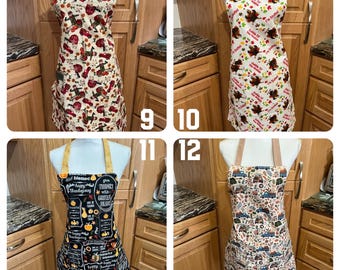 All holidays Cooking Aprons, Christmas  Apron, Halloween, Patriotic Apron, Valentine’s  Over the Neck Apron, Cooking, READY TO SHIP, Gift