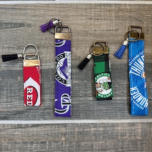 MLB/NBA Key Fob, Wristlet, Mini Keychain, Swag, Handmade Cotton Lanyard Keychain, ID Badge Holder, Key Holder, Gift