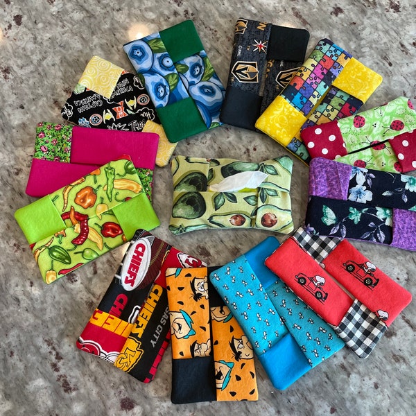 Tissue Pack Holders, Tissue Pouches, Travel Size, Purse Size, Gifts, Stocking Stuffers, Teacher's Gifts