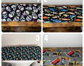 Novelty Patterns Toilet Tank Topper, Kitchen Runner, Bookshelf, Bathroom Decor, Farmhouse Living, Country Decor, Skulls, Fish, Trucks