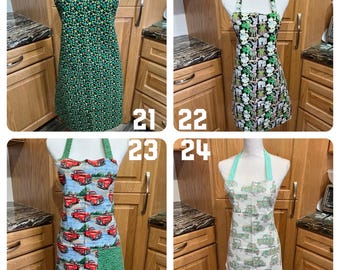 Cotton Aprons, Holiday Aprons, Halloween Apron, Thanksgiving, Christmas Fabric, Valentines Apron, St Patrick’s Day READY TO SHIP, Gift