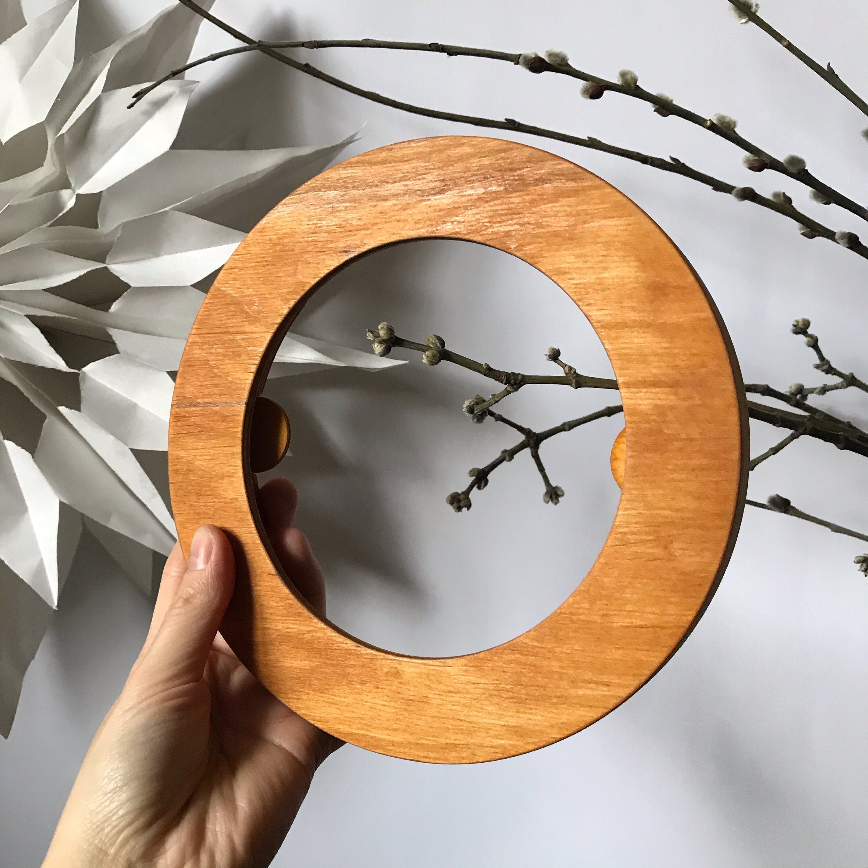 Wooden circle frame for embroidery hoop Handmade wooden frame Etsy