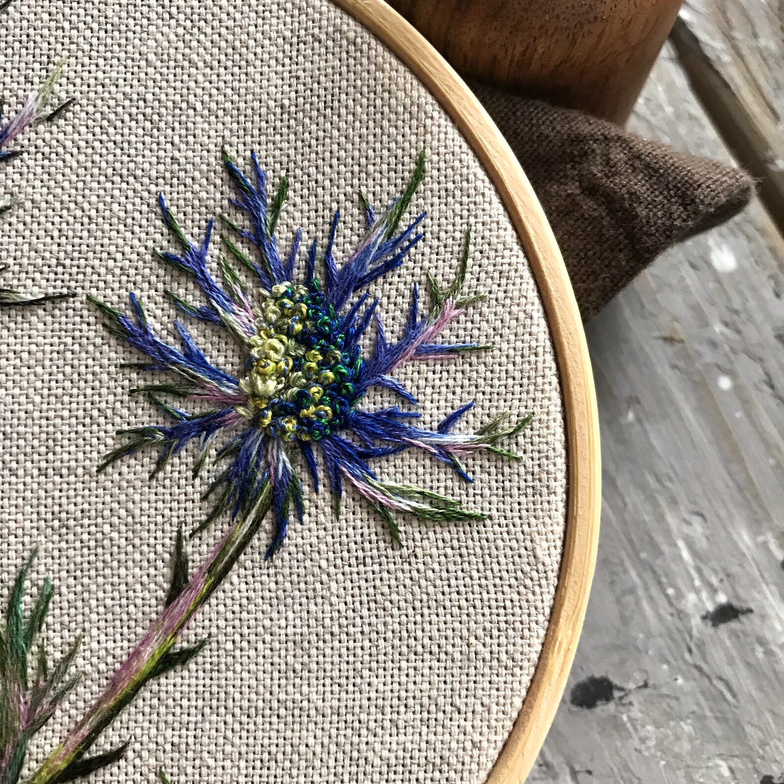 Thistle small embroidery hoop floral home decor hand  etsy Thistle small embroidery hoop floral home decor hand  etsy