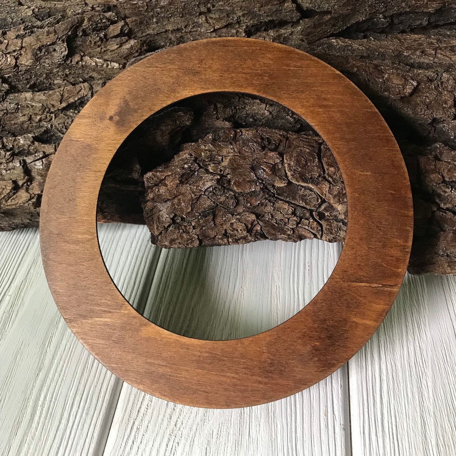 Green Wooden circle frame for 5 inch hoop Handmade wood Etsy