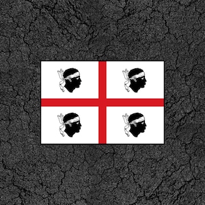 Adesivo bandiera Sardegna Sardegna Italia - Adesivo per auto per paraurti, finestrini o qualsiasi superficie liscia - Confezione disponibile