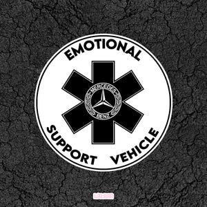 Mercedes-Benz Emotional Support Vehicle - Fun Car Automotive Laptop Sticker Decal