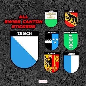 Switzerland Swiss Canton Flag Sticker Coat of Arms